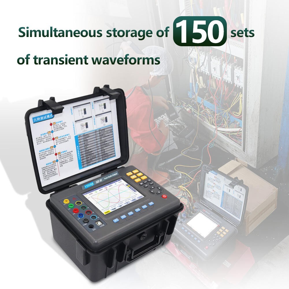 3 Phase Power Quality Analyzer with Range 10A~6000A 150 Sets Transient Records