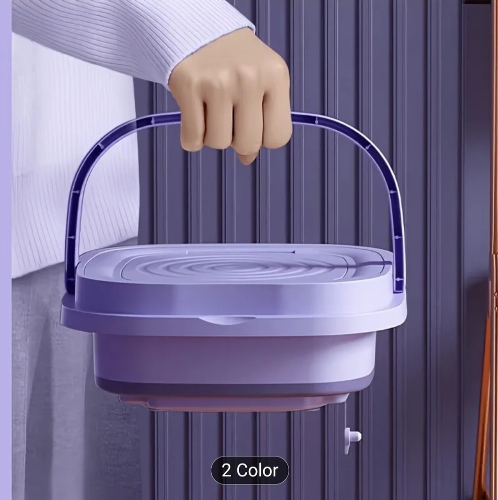 Portable Foldable Laundry Washing Machine 2.38gal Compact Mini Washer for...