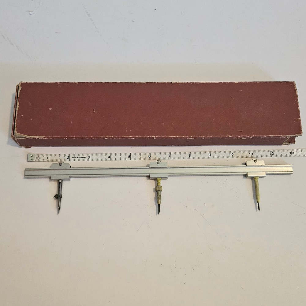 Vintage Bruning U.S.A 13" Beam Compass Drafting Tool 1834