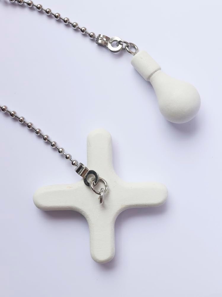 2 Pack Ceiling Fan Pull Chains, 12-inch Beaded Ball Extension Chains with White