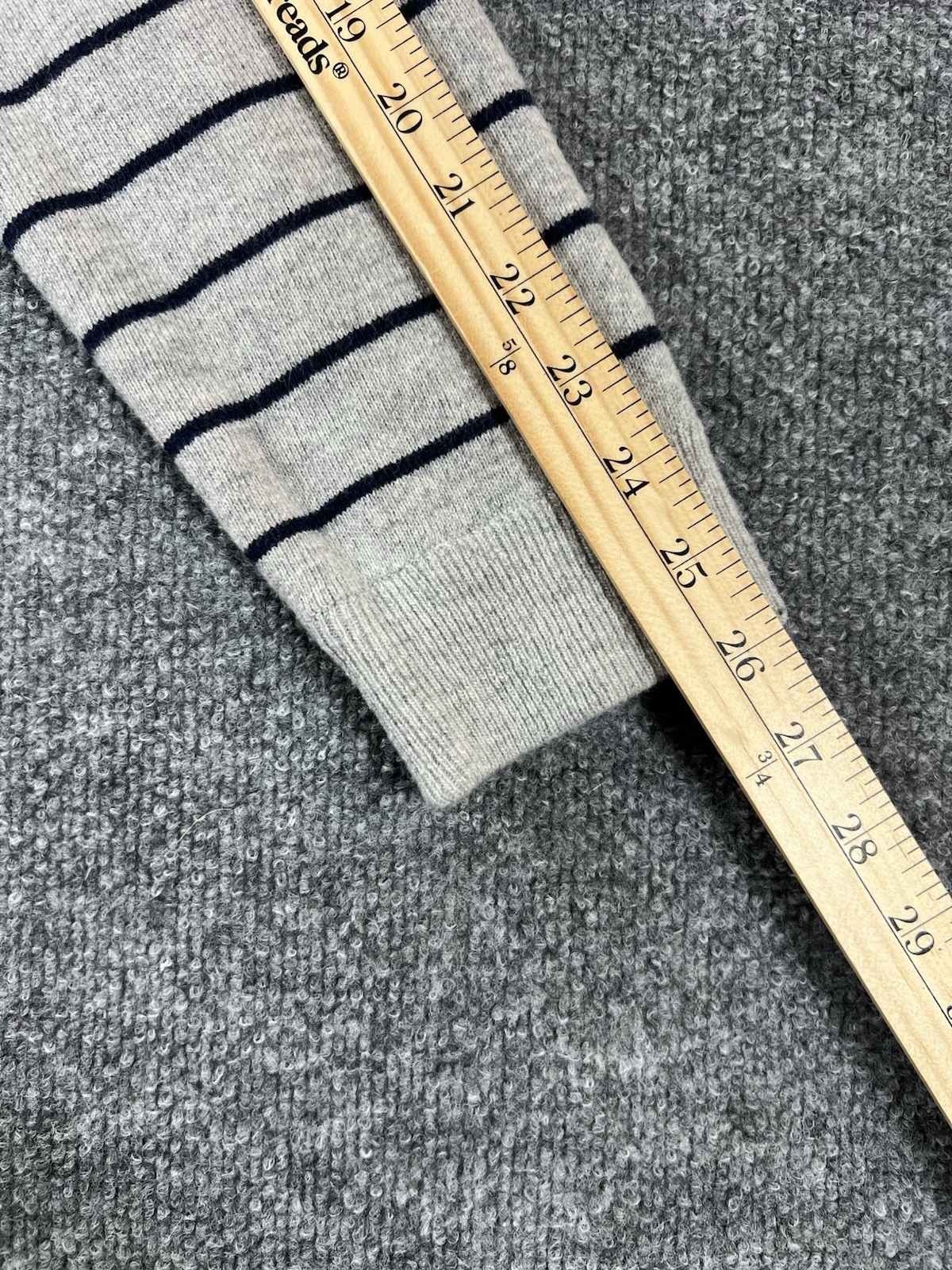 Reversible Sweater Men's Sz Large Solid Gray And Striped Pullover Crewneck