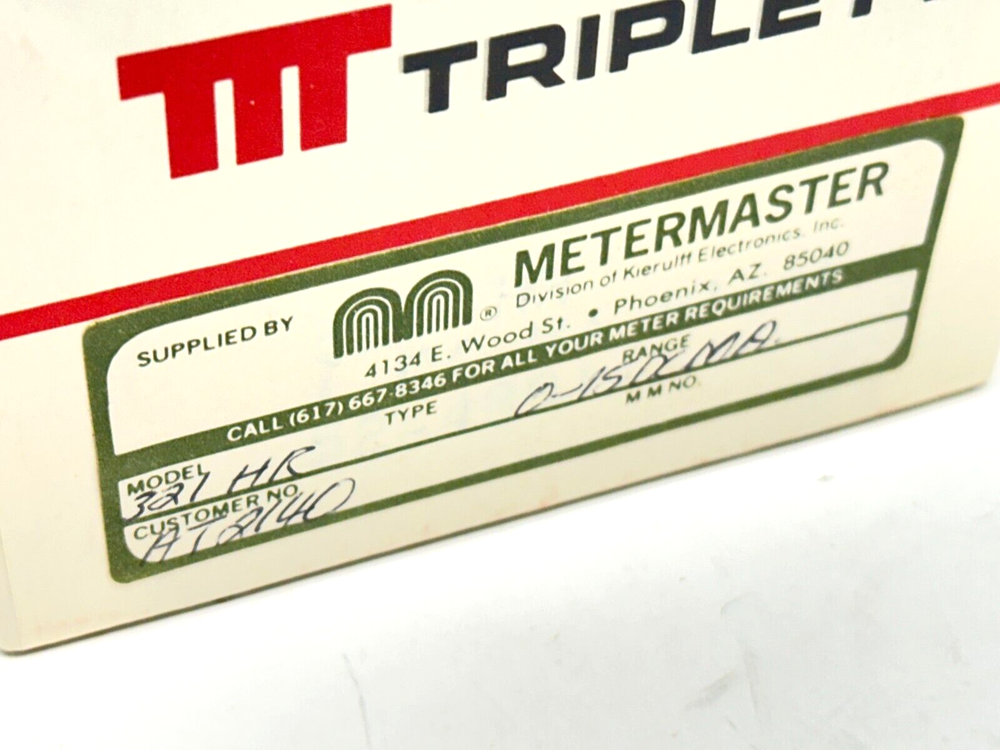 Triplett 321-HR Panel Meter 0-15 Milliamperes DC
