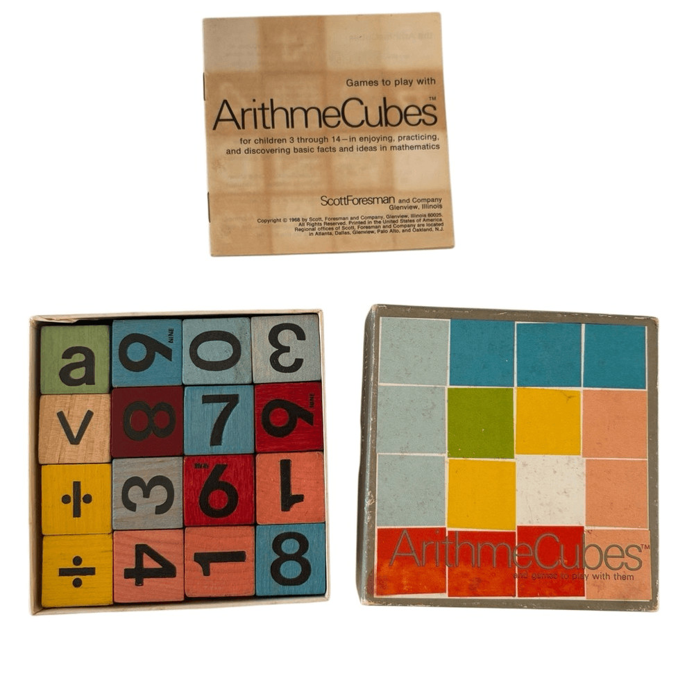 Vintage ArithmeCubes Math Aid Learning Game Scott Foresman Complete