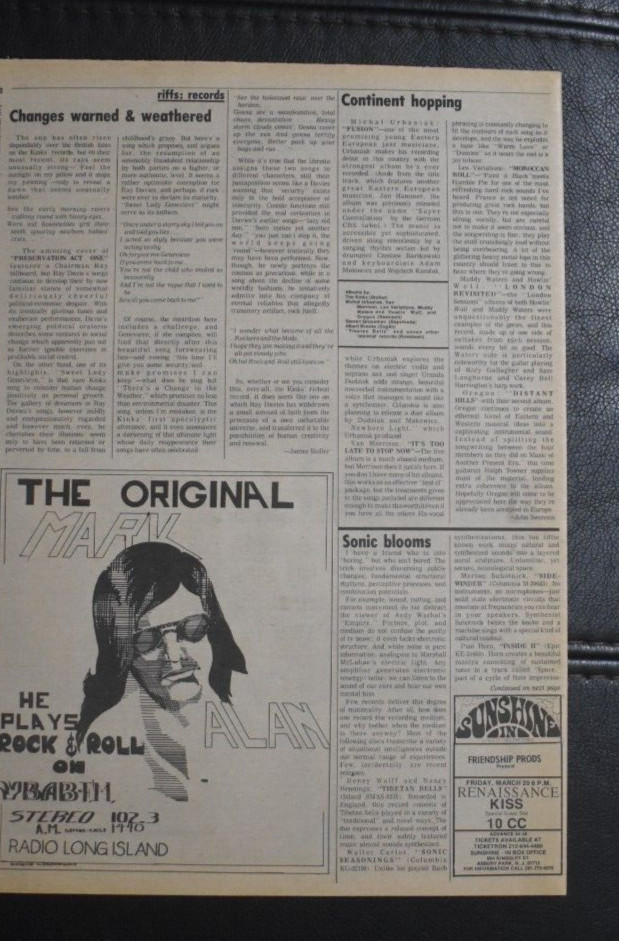 KISS 1974 NEWSPAPER CONCERT AD  SUNSHINE IN  ASBURY PARK  NJ   RARE!!!