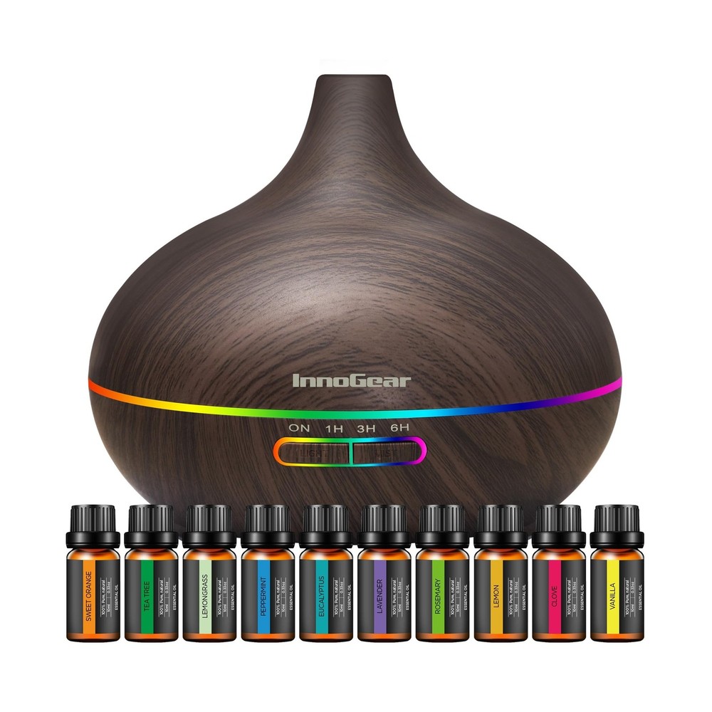 InnoGear Aromatherapy Diffuser & 10 Essential Oils Set, 400ml Diffu... Fast Ship