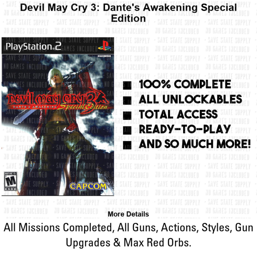 Devil May Cry DMC 1, 2, 3, 4, HD Collection All Items PS2 PS3 Memory Card USB