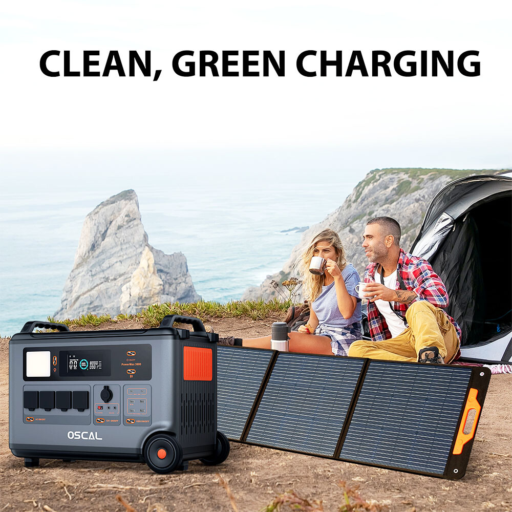 Oscal 200W Foldable Solar Panel ETFE Material ≥22% Solar Conversion Efficiency