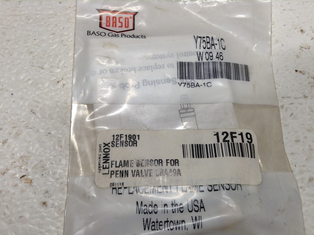 NEW Baso Y75BA-1C Y75 (12F19) Flame Sensor For Intermittent Pilot Ignition
