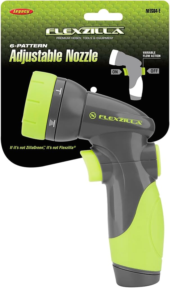 Garden Hose Nozzle - 6-Pattern Adjustable, NFZG64, Zillagreen™