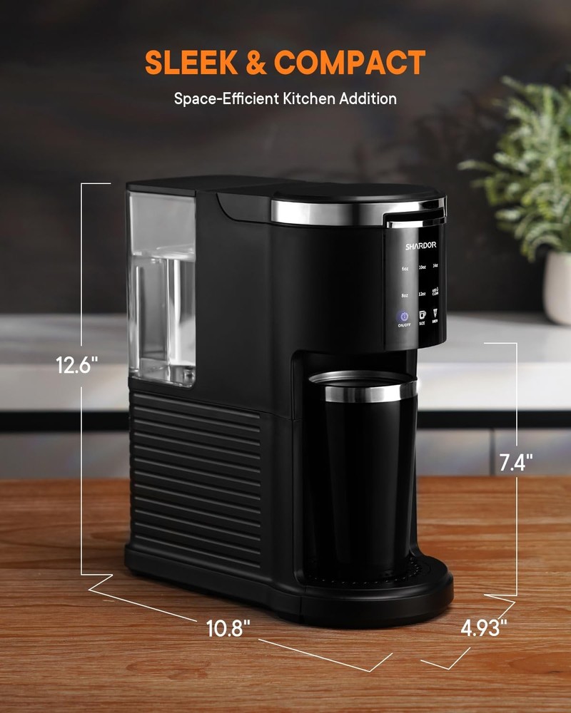 SHARDOR 3 in 1 Coffee Maker, K Cup Maker Compatible with Small, Black