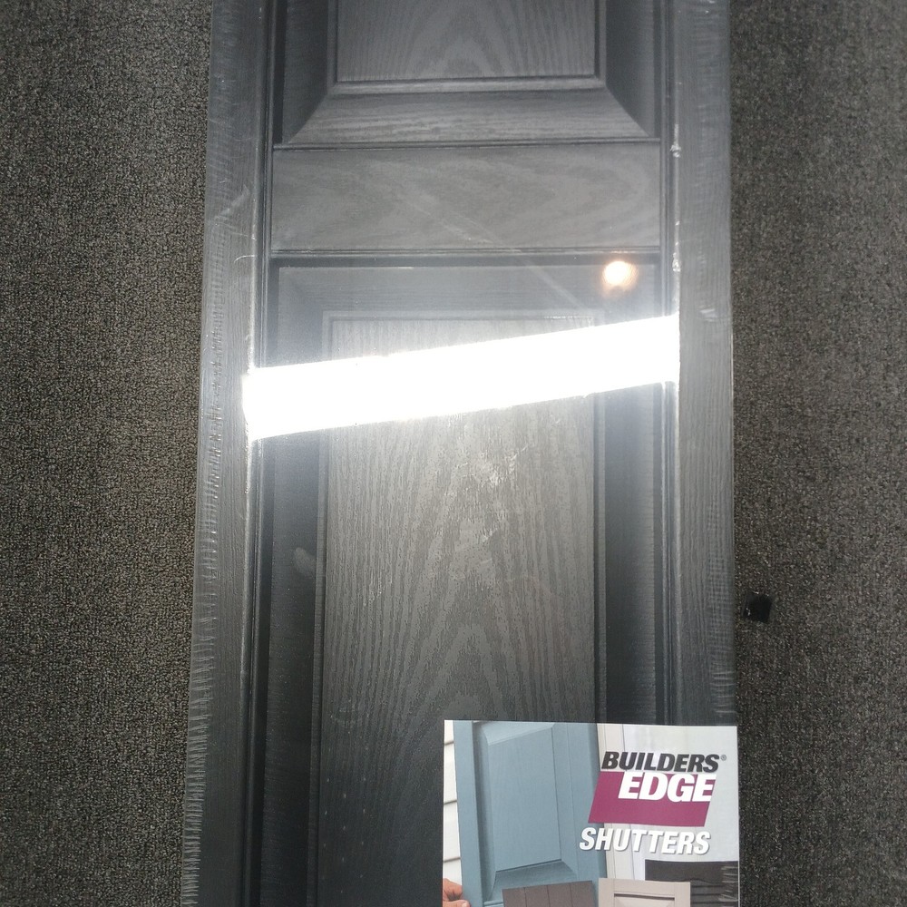 Builders Edge Raised Panel Vinyl Shutter 15" x 51" - Black - New in Plastic