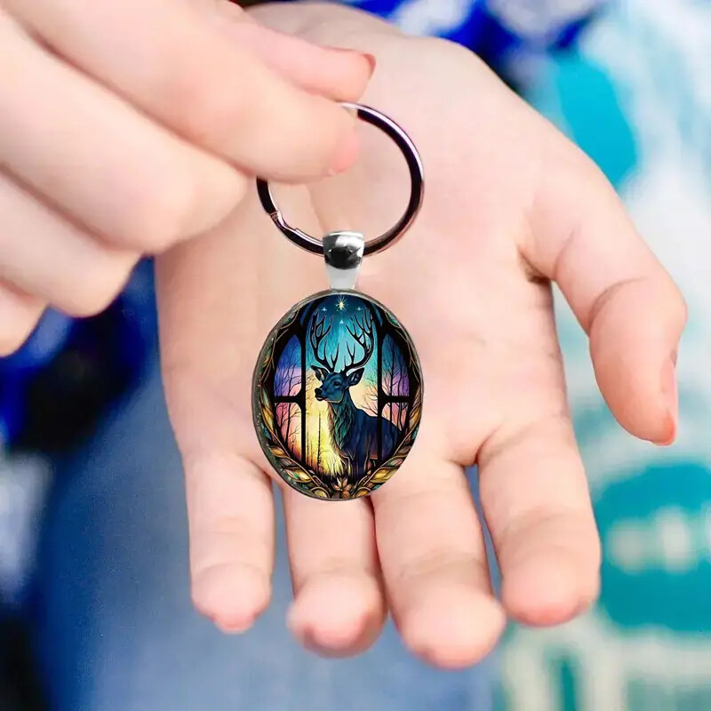 Creative Colorful Deer Pattern Keychain For The Hunter