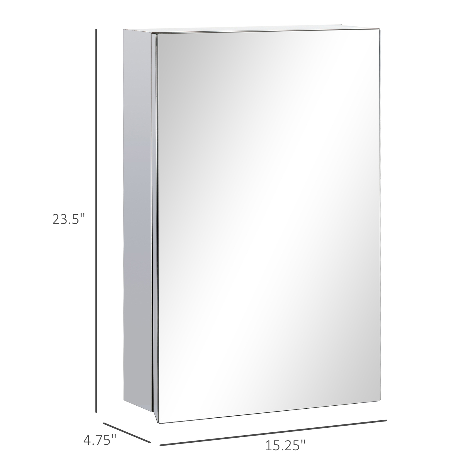 kleankin Bathroom Cabinet Wall Mounted Mirror Cabinet with Hinged Door