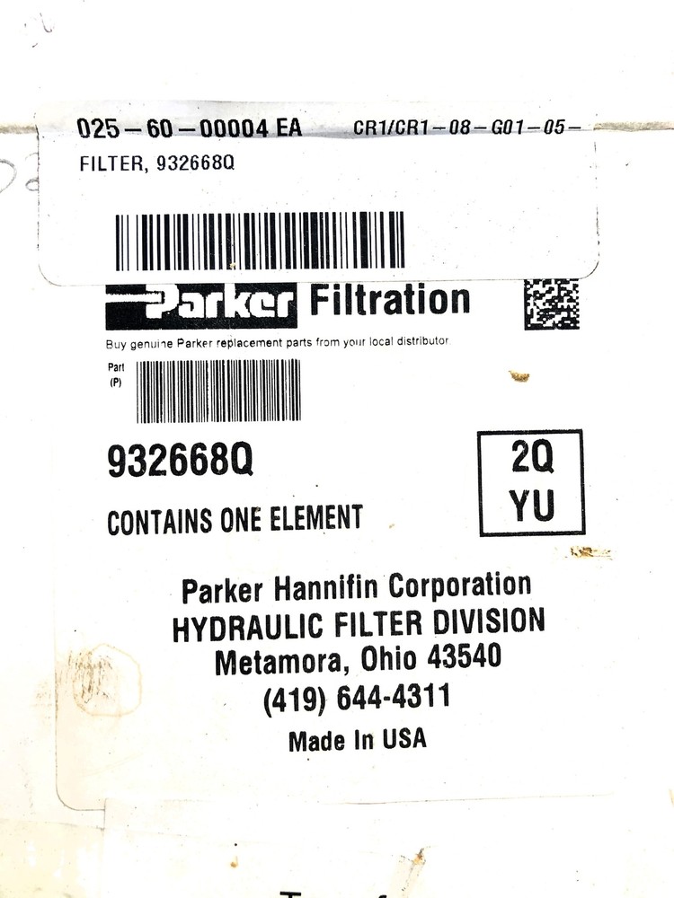 Parker Hydraulic Filter Element 932668Q NOS