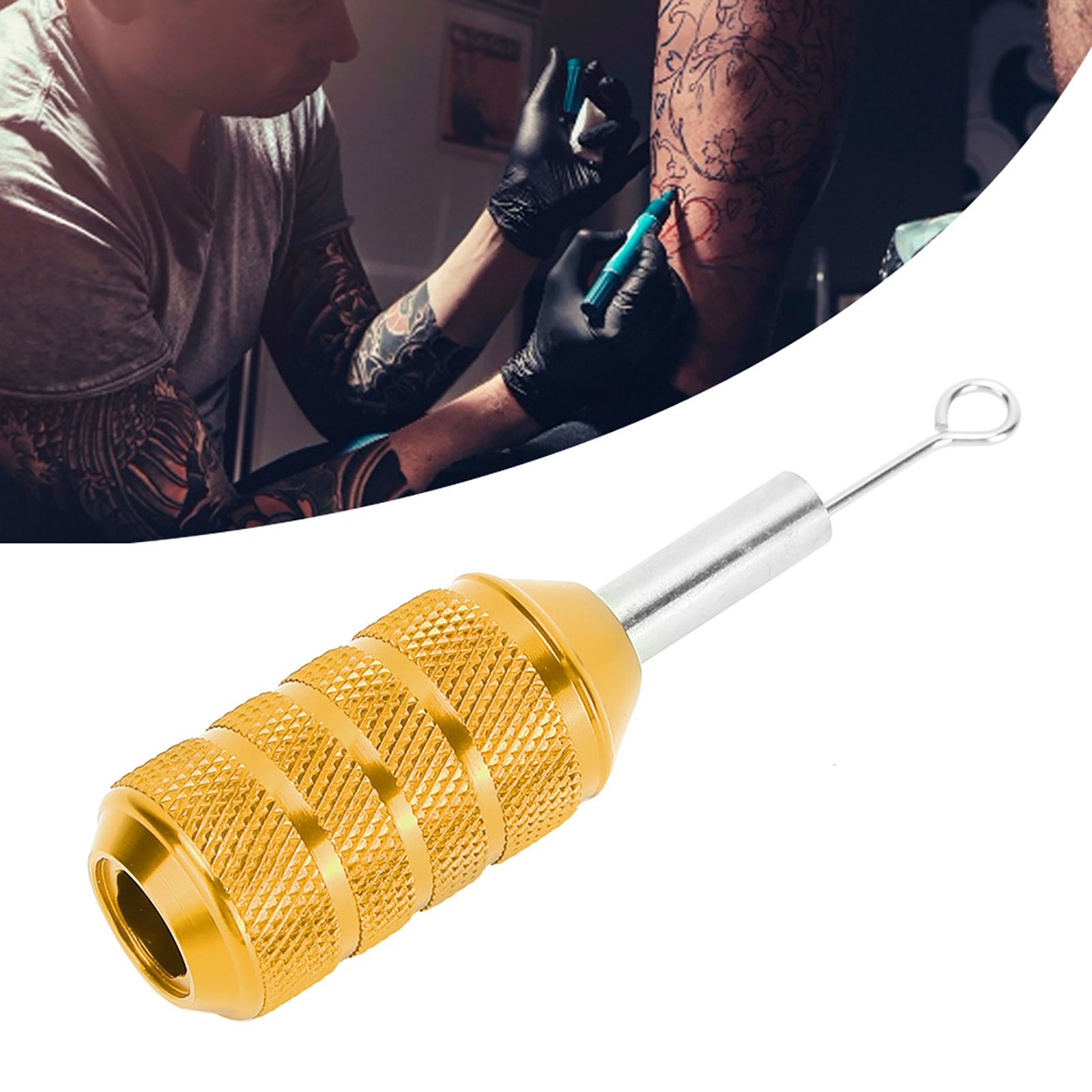 Gold 25mm Tattoo Machine Grip Aluminum Alloy Cartridge Needles Tattoo Grip