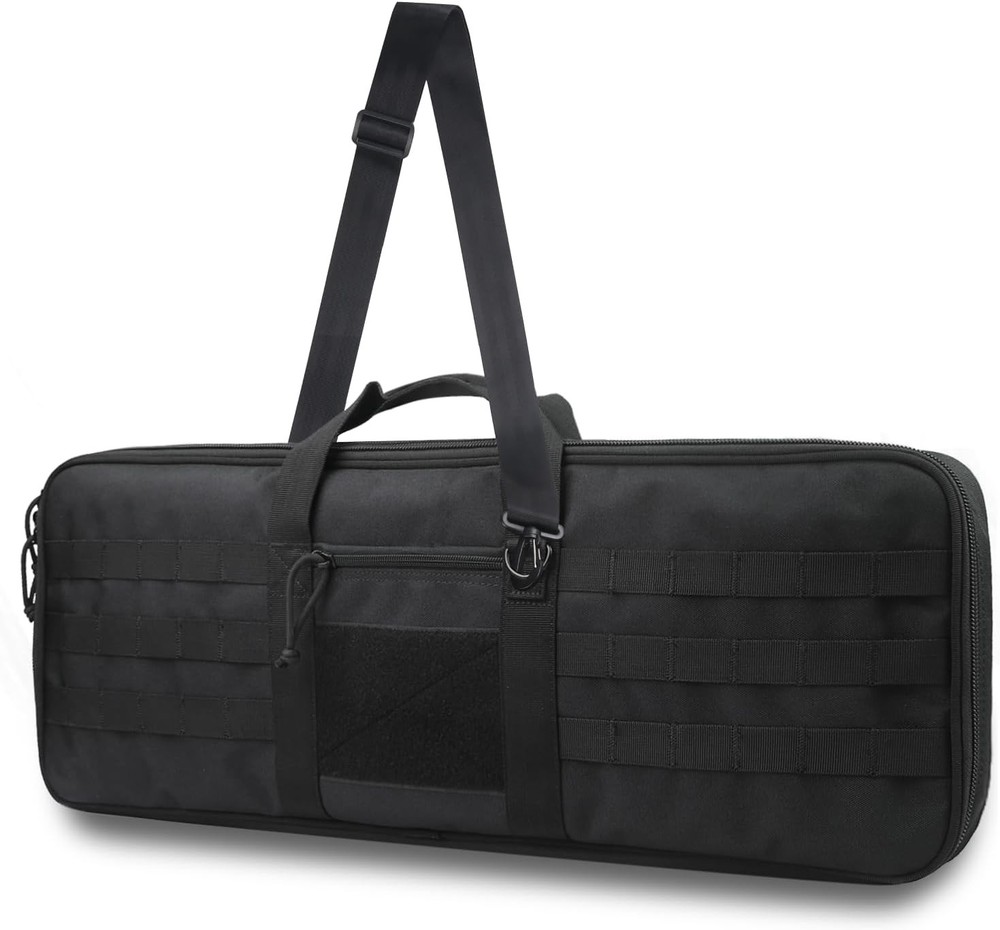 Tactical Bow Case MOLLE Recurve Takedown Bow Case Fully Padded Case (Black)