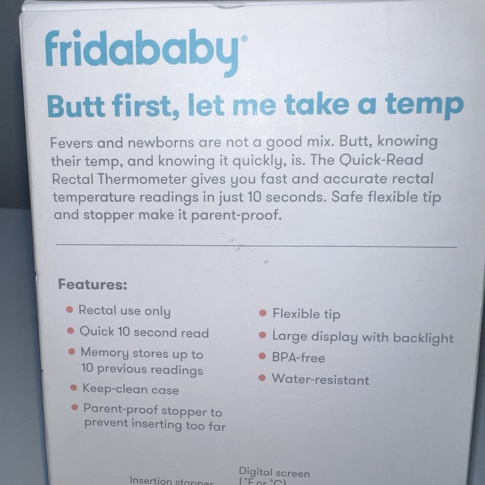 NEW Frida Baby Quick-Read Rectal Thermometer Backlit Display