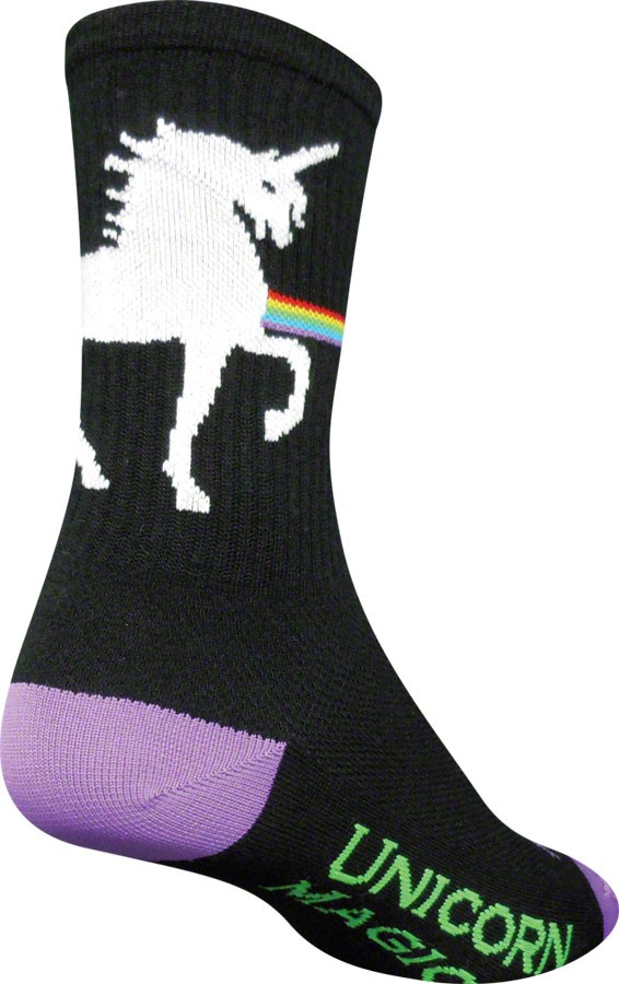 SockGuy Unicorn Express Crew Socks Small/Medium Black