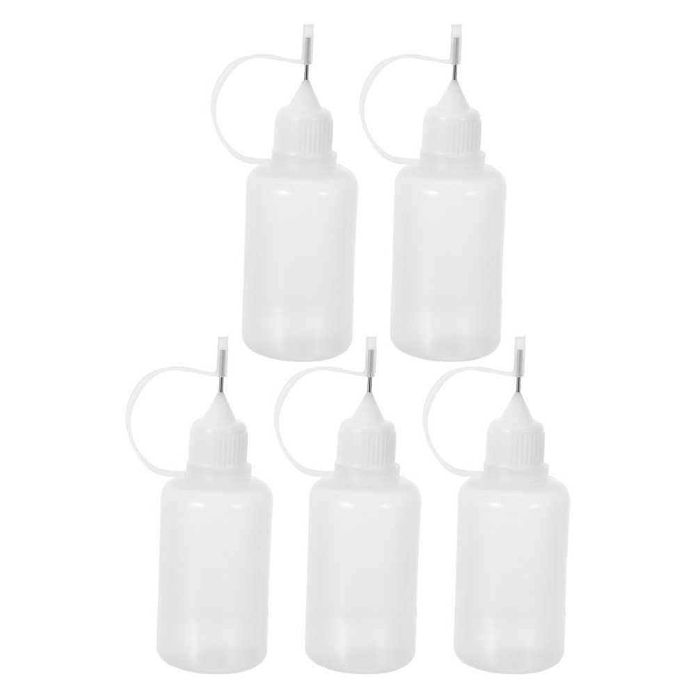 5 Pcs Dispensing and Bottling Fine Glue Bottle Needle Tip Squeeze