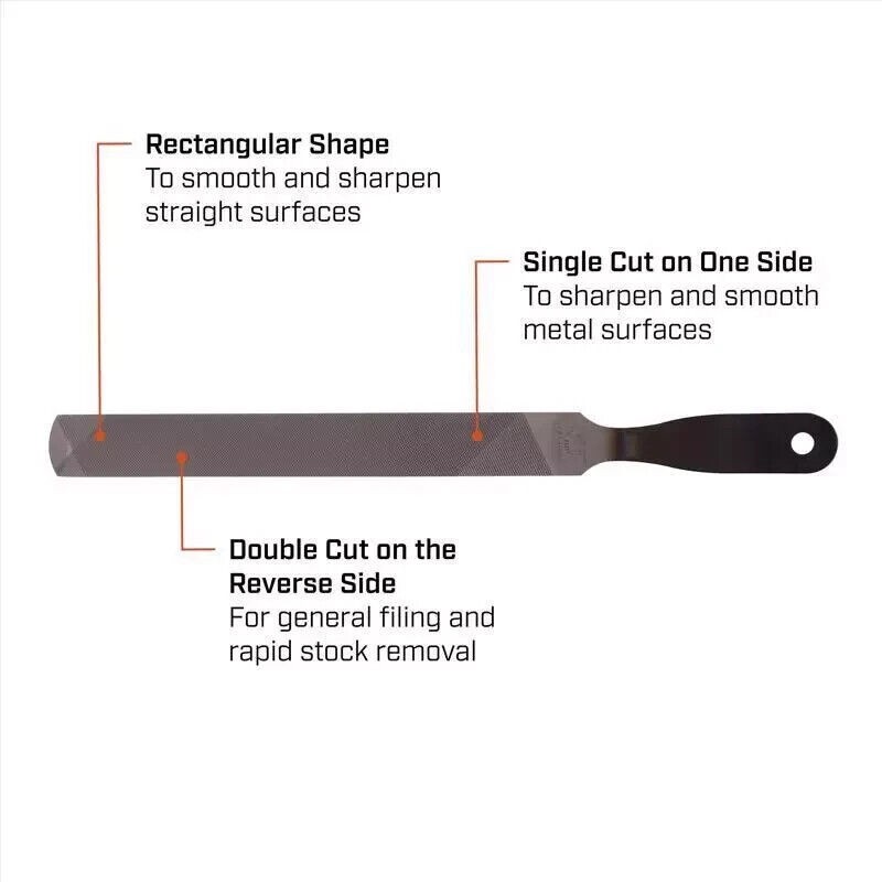 Crescent Nicholson 8 in. L Steel Rectangular Double/Single Cut Axe File 1 pc. -