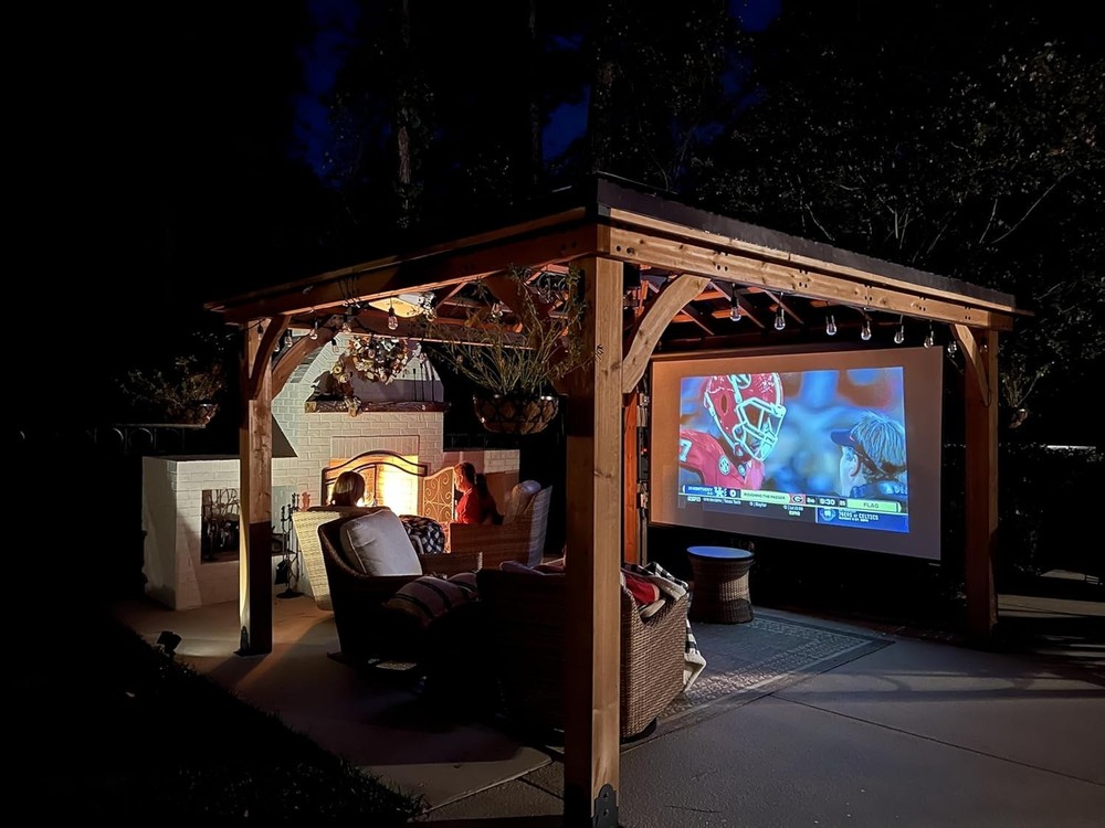 100-Inch Manual Projection Screen with 180-Degree Viewing Angle
