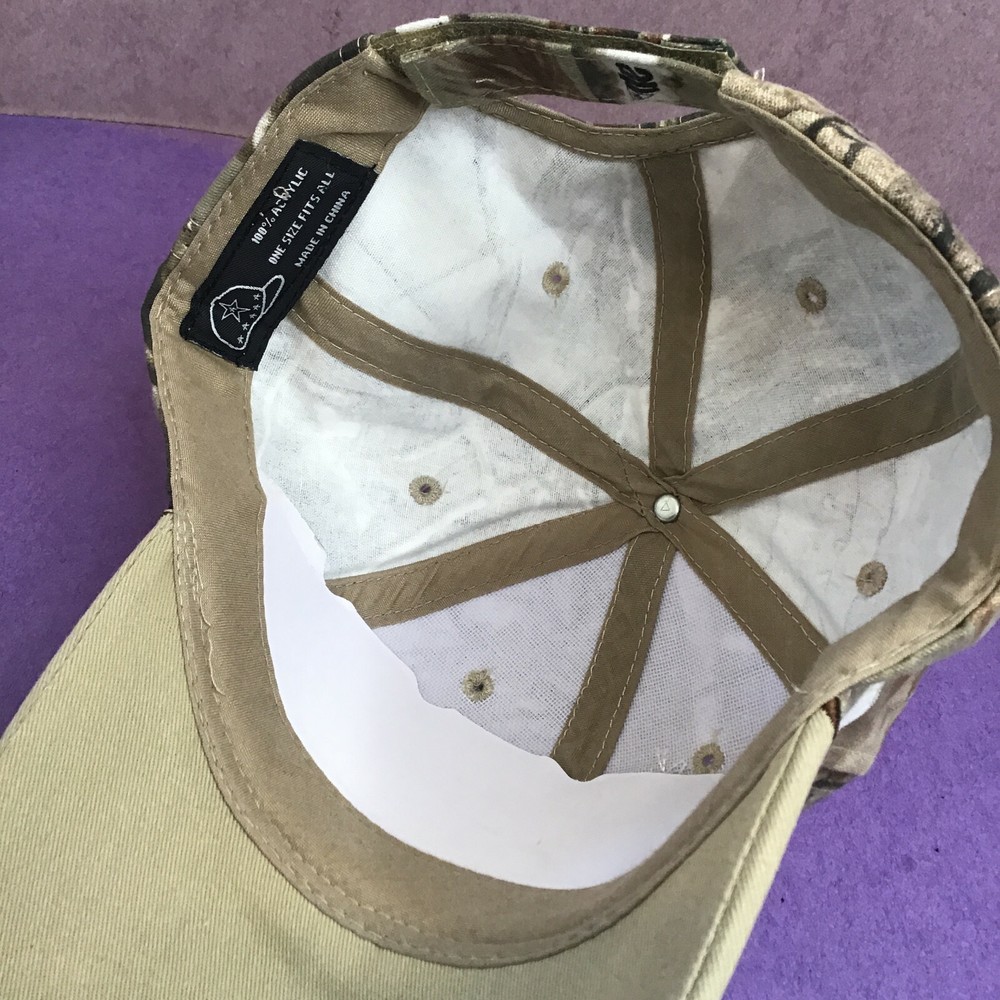 Fish Camouflage Hat Cap Brown Green Adjustable Strap Outdoor Flame