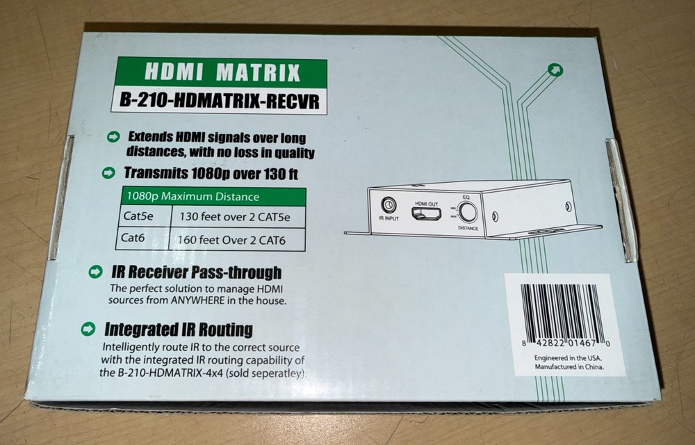 Binary B-210-HDMATRIX-RECVR 210 Series HDMI Matrix Receiver