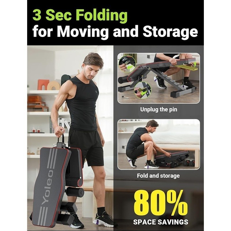 Adjustable Weight Bench Full Body Workout Heavy Duty Folding Exercise Bench New