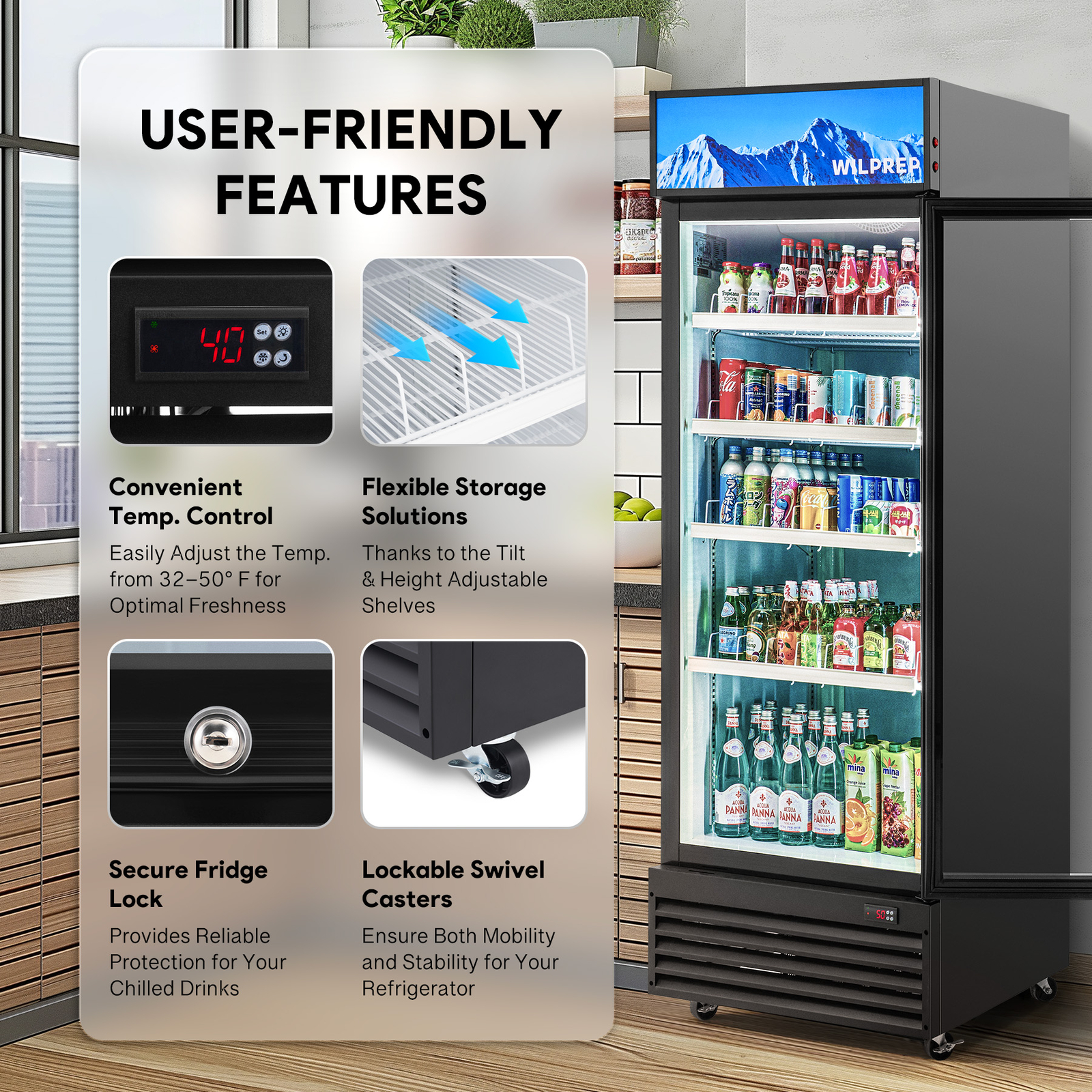 Secondhand 28" Commercial Merchandiser Glass Door Refrigerator 22cu.ft ETL