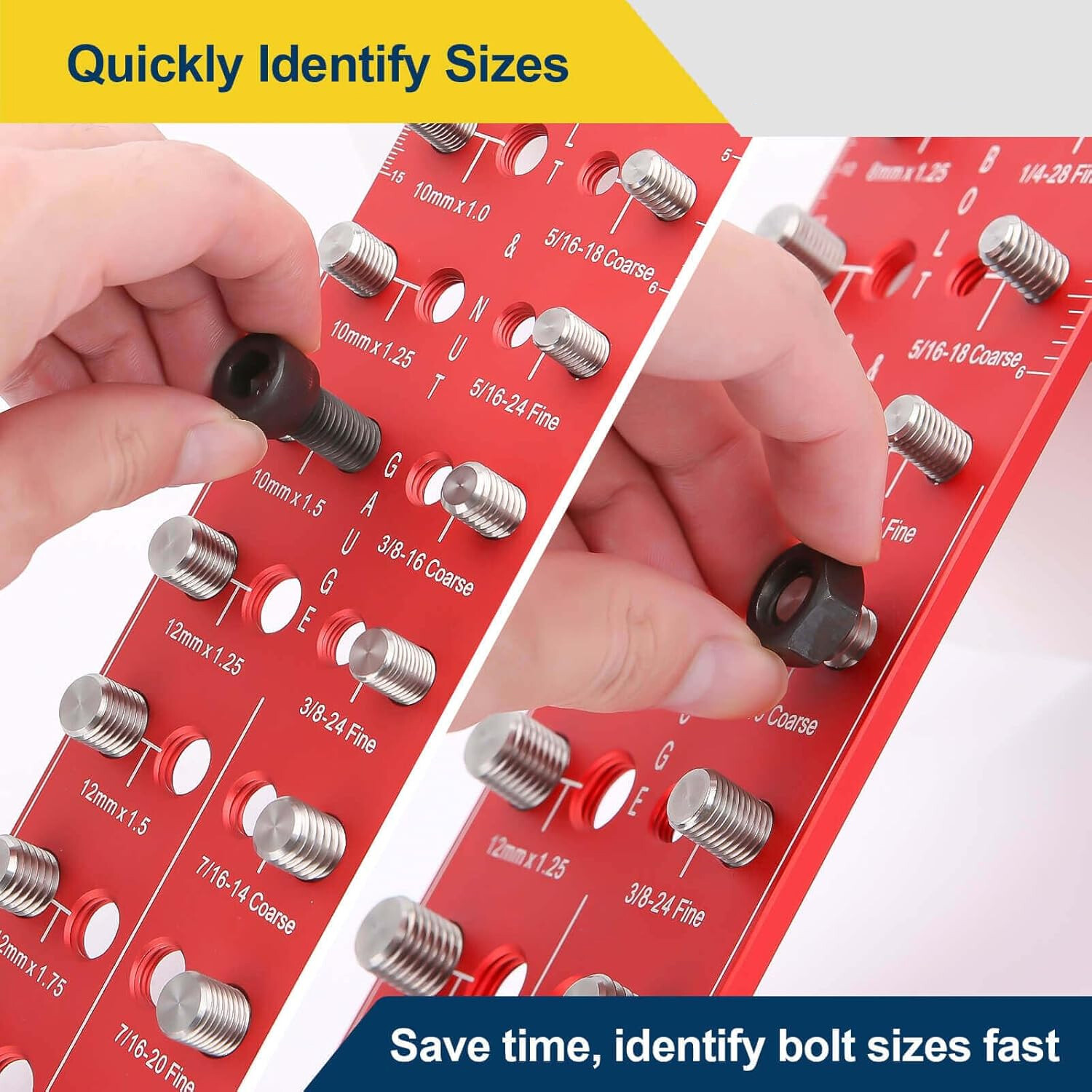 28 Nut and Bolt Thread Checker Thread Identifier Gauge Inch and Metric Screw