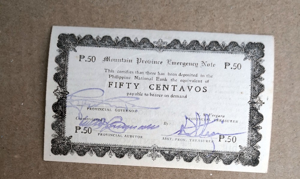 WW2 Banknote - Mountain Province - 50 Centavos Emergency Note