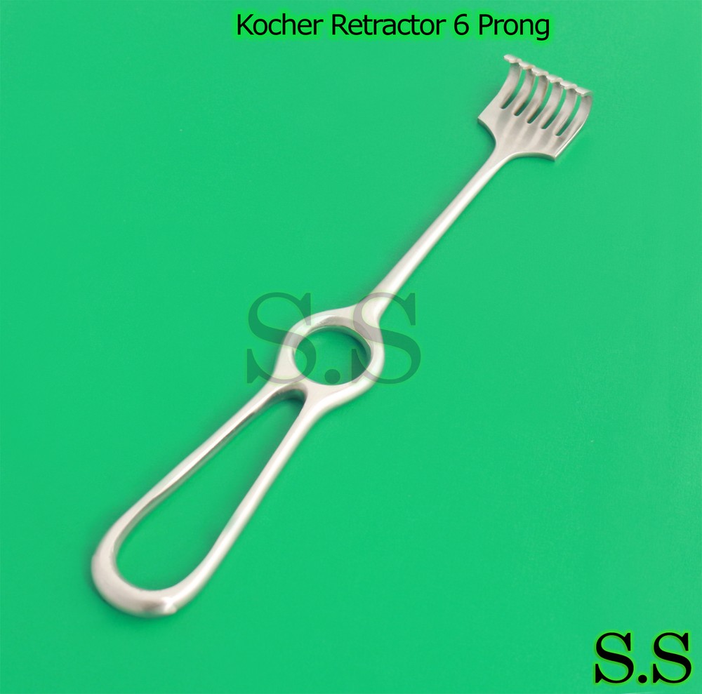 Kocher Retractor 6 Prong Blunt 22Cm Surgical Instruments