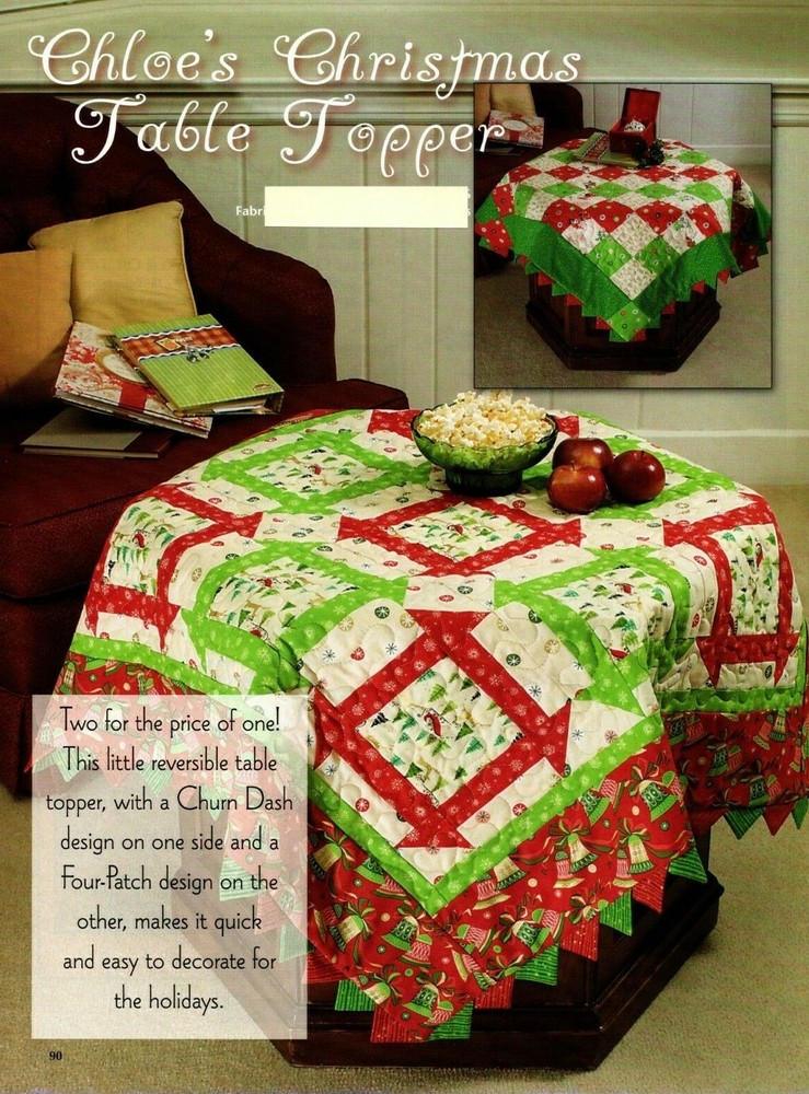 Chloe's Christmas Table Topper Quilt Pattern Pieced DH
