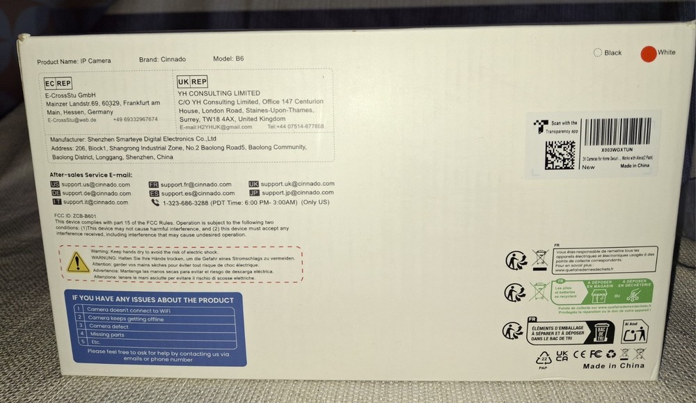 Cinnamon B6 2k 3MP Wireless Security Camera with Solar Panel 2 Pack White New