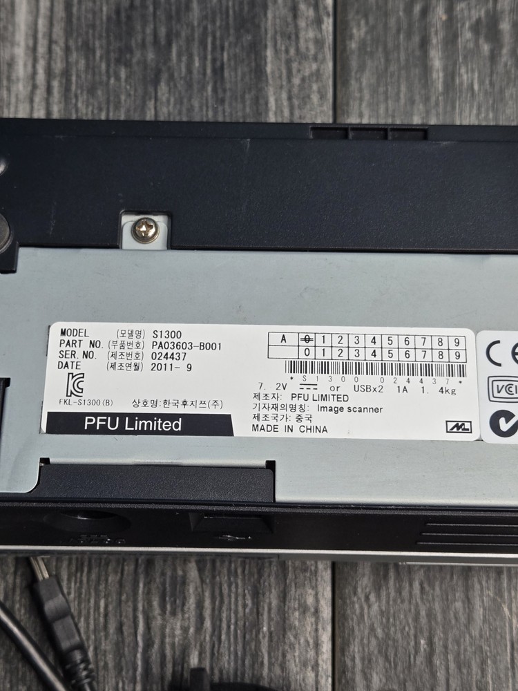 Fujitsu ScanSnap S1300i Document Scanner w/ Power & USB Cable