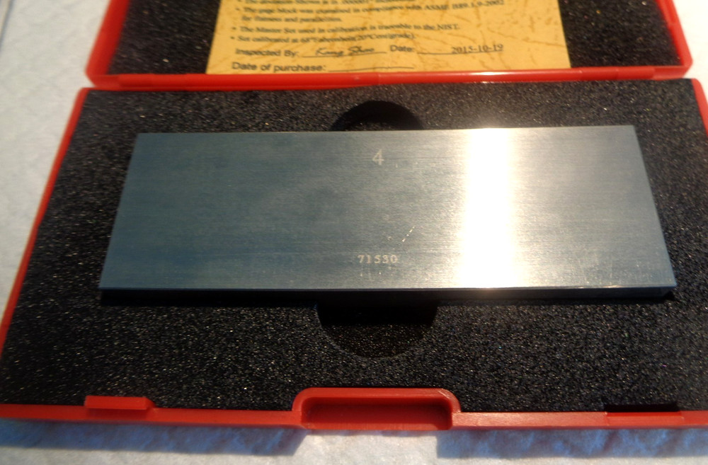 SPI Grade AS-1 4" 4.0000" RECTANGULAR GAGE BLOCK # 15-089-6