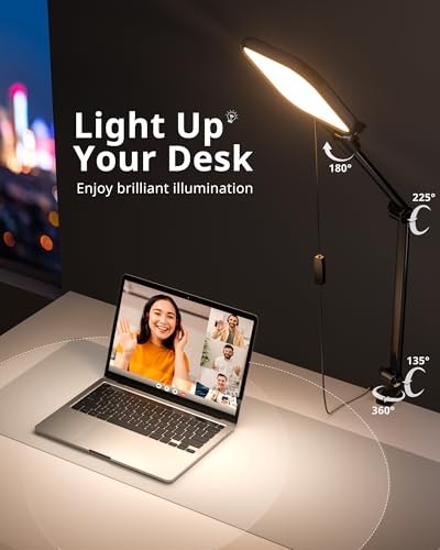 Streaming Light, 8" Ring Light for Desk with Clamp and Adjustable Arm, Zoom