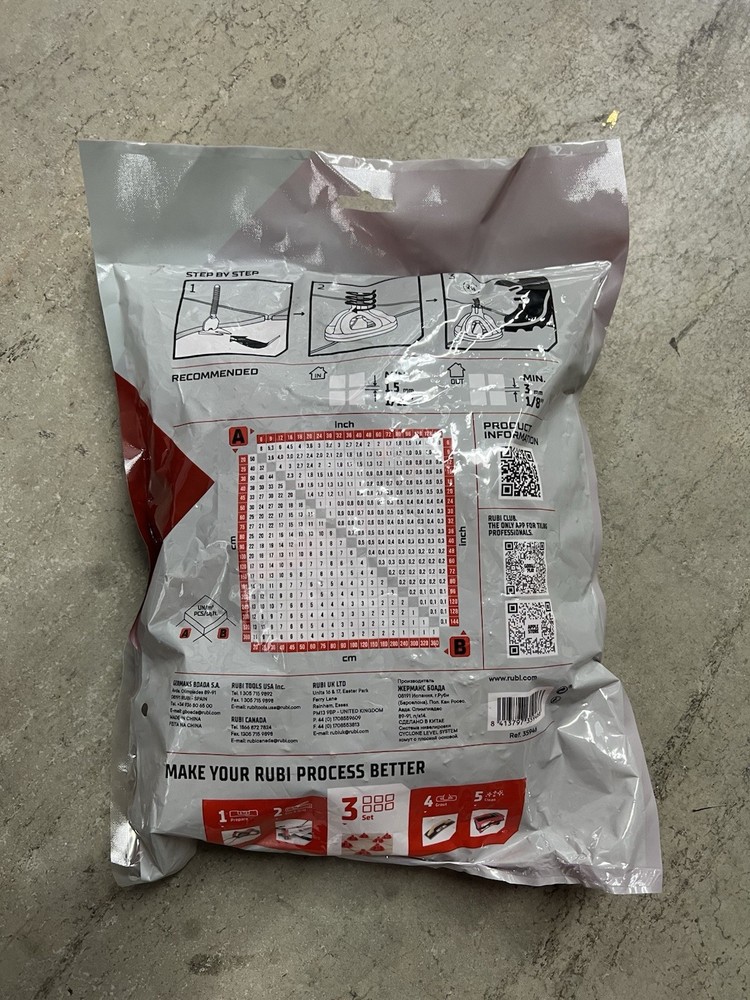 Rubi Tools Cyclone Tile Leveling System 1/8" (3MM) Flat Base 100 Count
