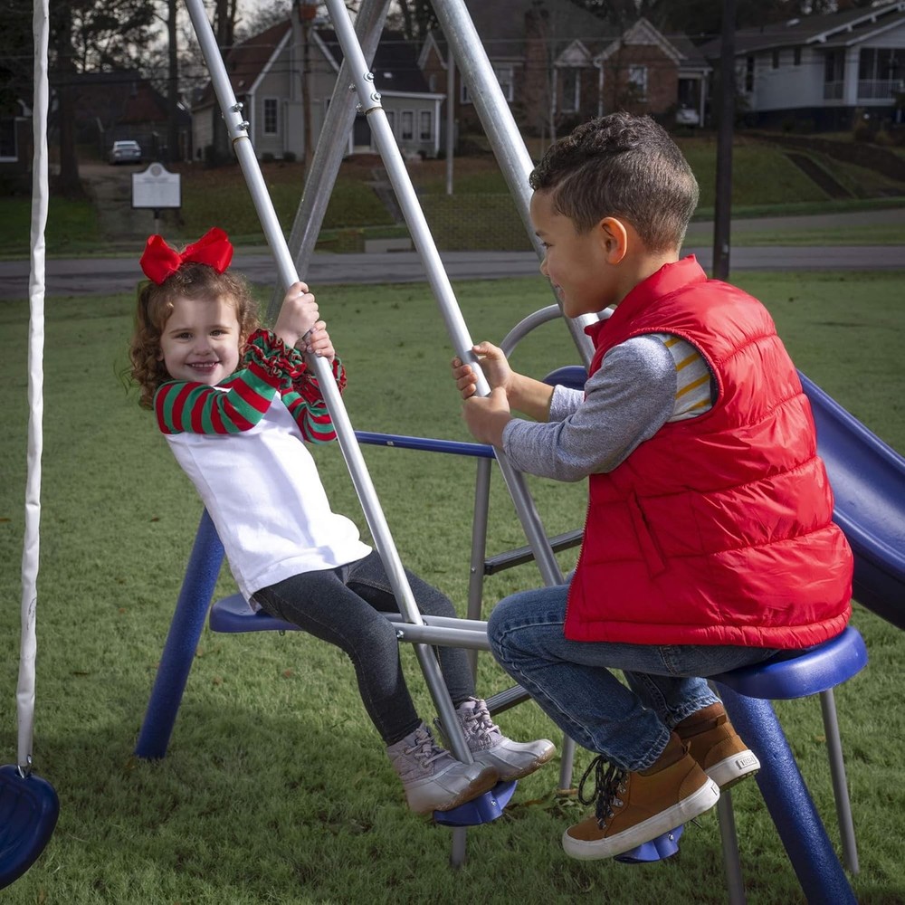 Fun Forever with 6' Wave Slide - 8 User / 6 Station Easy Assembly Galvanized ...