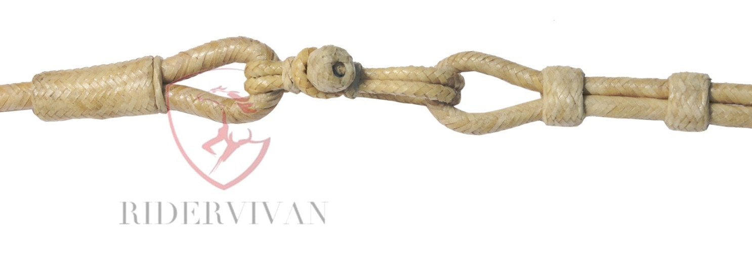 Romal Reins Beige Cow Rawhide, Rommel Reins 20 Plaits, Regular 55" Romal Reins.