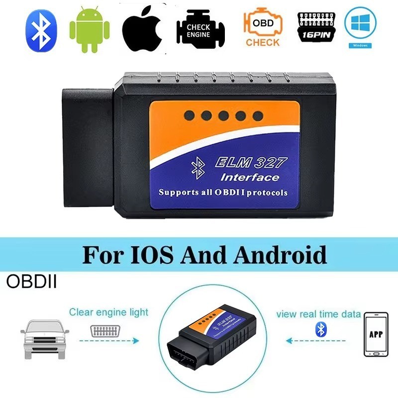 ELM327 V2.1 OBD2 Scanner Bluetooth Car Diagnostic Tool For Android /IOS Code Rea