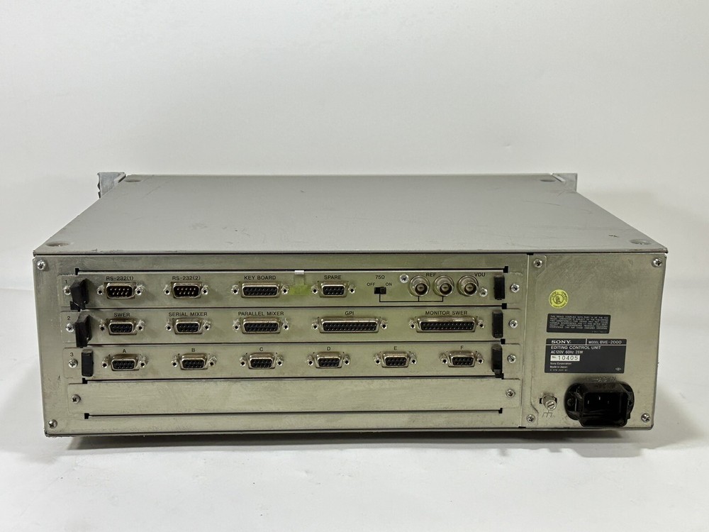 Sony BVE-2000 6-CH VTR Editing Control Unit With CN-786, CN-781, CN-787 Module