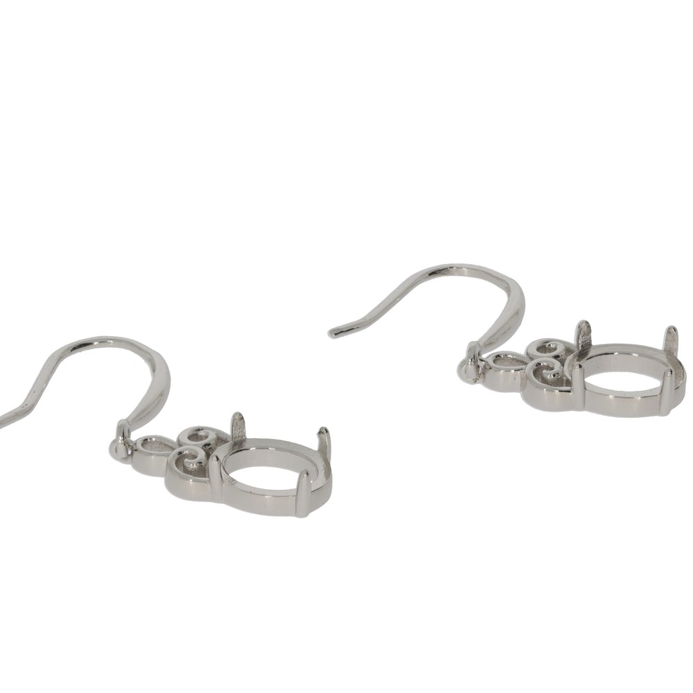 Sterling Silver Semi Mount Earrings Setting Oval OV 9x7mm