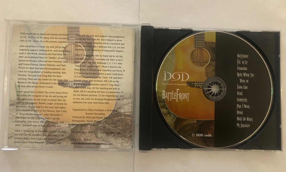 DOD Declaration Of Dependence Battlefront Signed Autographed CD 2006 Worship