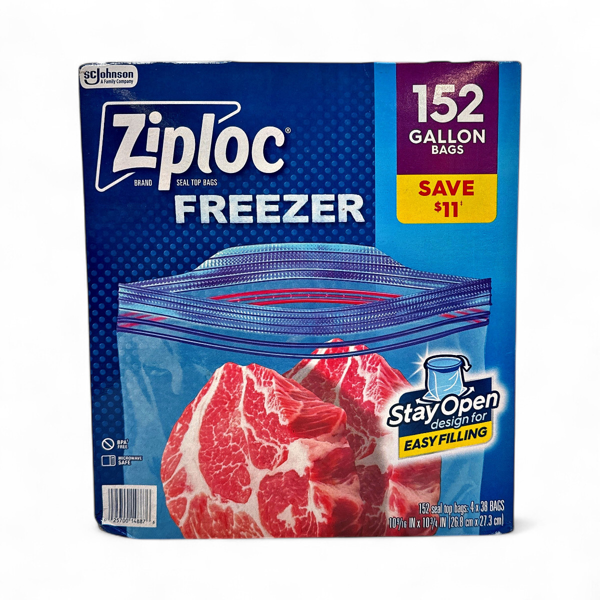 Ziploc Clear Gallon Sized Top Seal Freezer Storage Bags - 152 Count