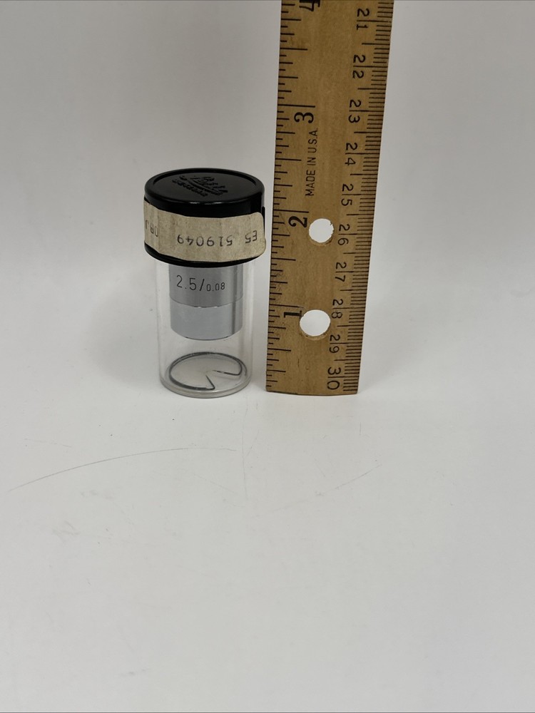 Leitz Wetzlar PL 2.5x /0.08 Microscope Objective Lens Germany 170/-