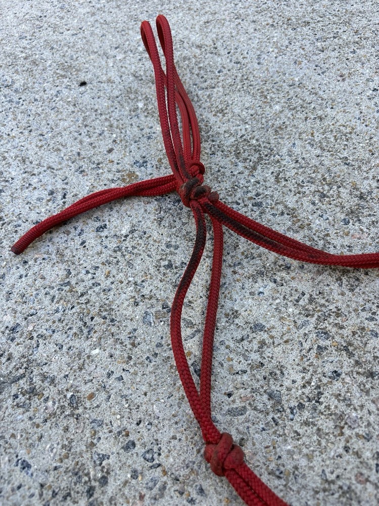 USED/DIRTY Red/Black Horse Rope Halter