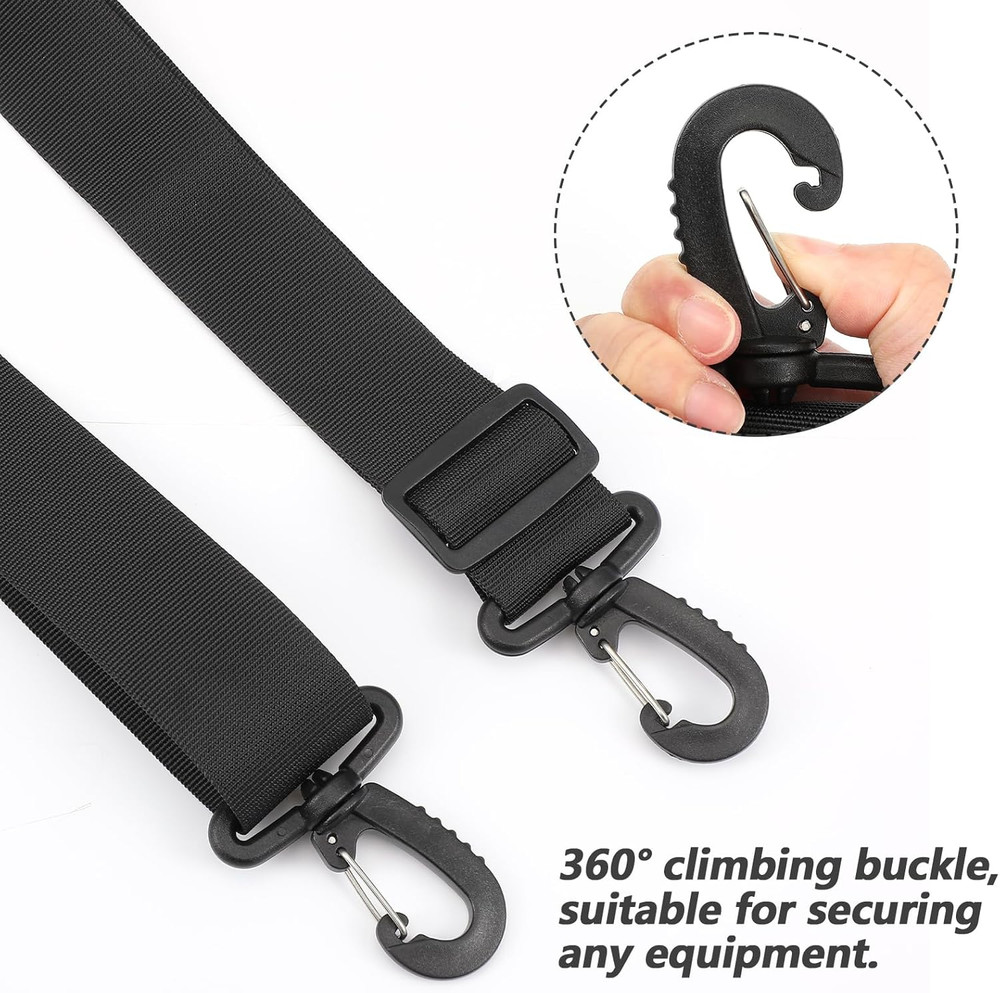 Black Adjustable Shoulder Straps with Clips, Replacement Crossbody Strap for ...