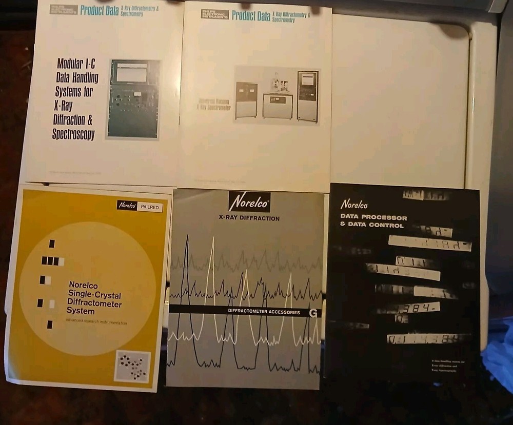 Vintage 1970 Norelco & Phillips Xray Diffraction & Spectrography Booklets Lot
