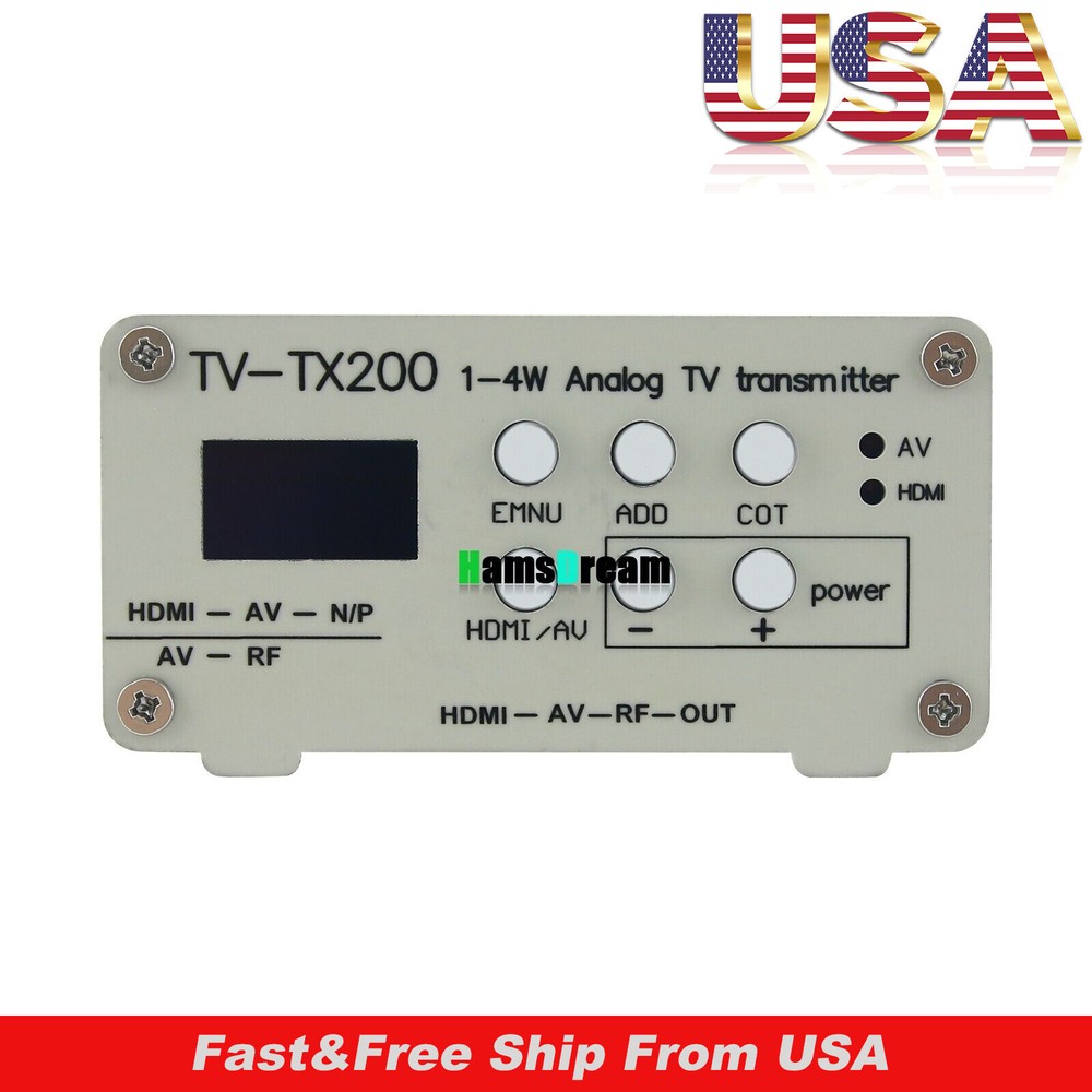 TV-TX200 VHF/UHF Analog TV Transmitter Support HD/AV Input Analog Signal#US